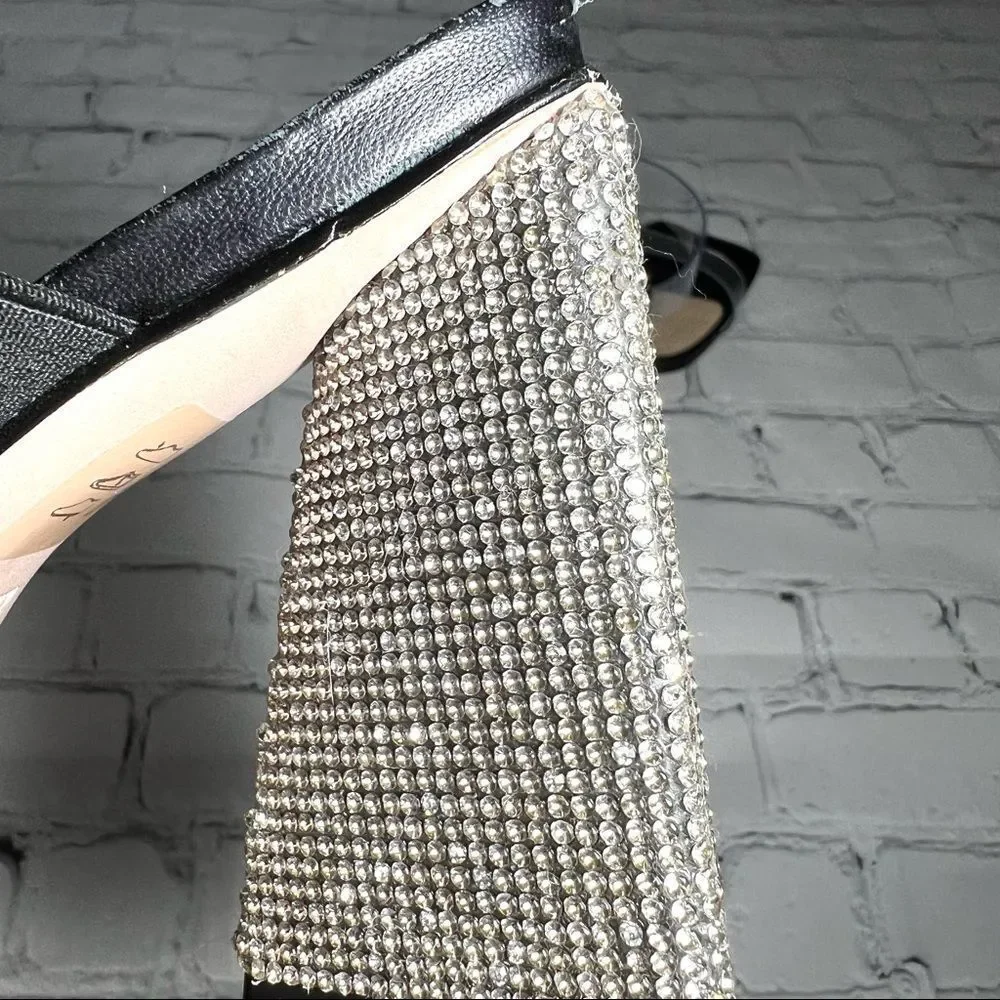 NEW Schutz Ariellen Sandal Clear Black Rhinestone Sandal Sz 7